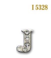 Буква объемная со стразами металлическая J 5328